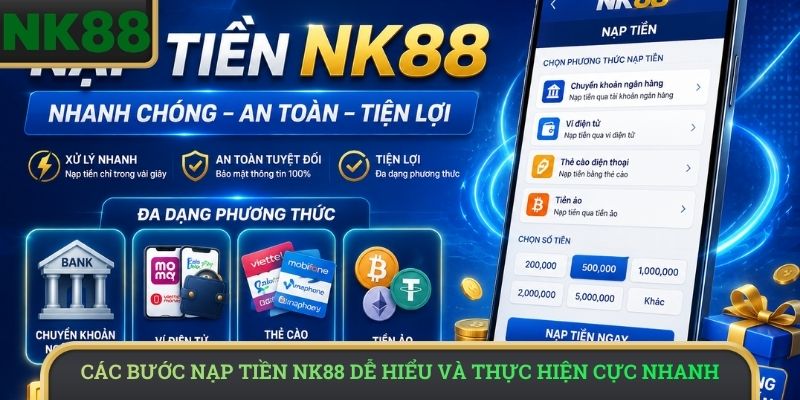 Các bước nạp tiền NK88 dễ hiểu và thực hiện cực nhanh